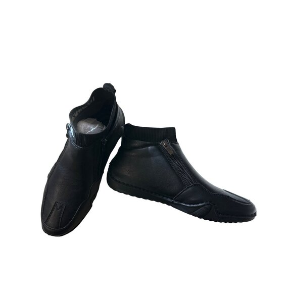 Dagyi Other - Dagyi Mens Ankle High Black Leather Zip-Up Shoes